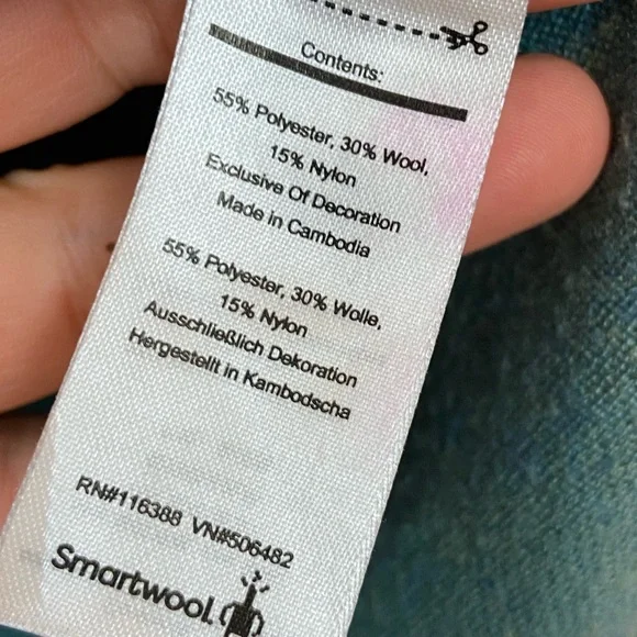 SMARTWOOL Shadow Pine Colorblock Wool Blend Crew Sweater Top - Picture 5 of 6